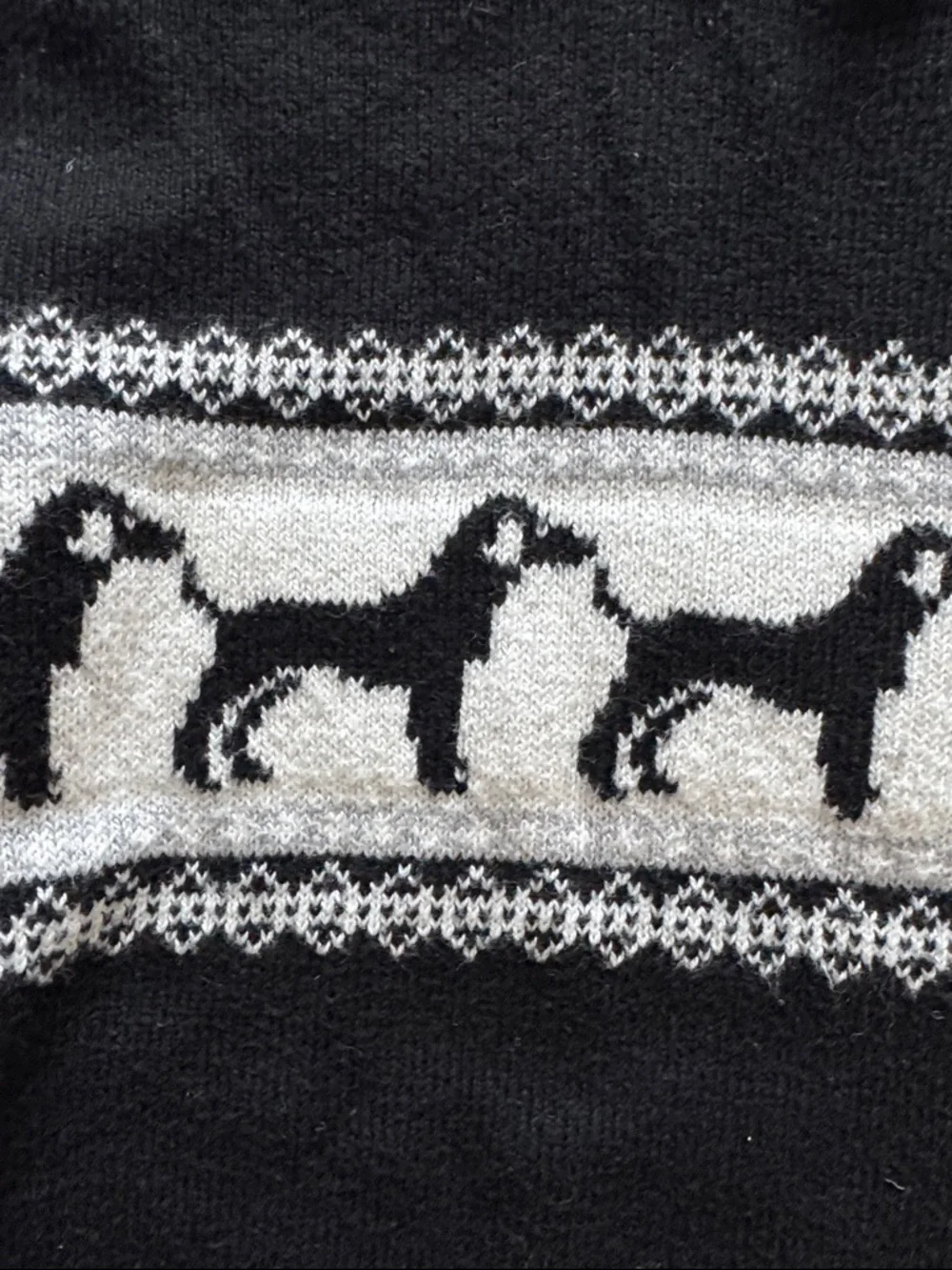 Size 7 Janie and Jack cotton blend Dog Crewneck fair isle sweater